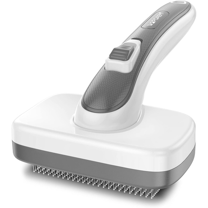 Щітка для вичісування шерсті самоочищувана, для собак та котів з довгою та короткою шерстю, сіра