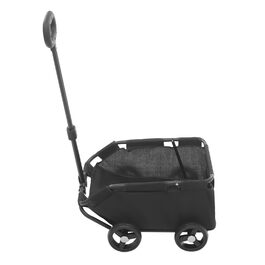Візок для собак, складаний, міні, чорний. Візок-кішочка для маленьких собак та тварин, для подорожей. Регульована ручка 53-76 см, кут 45°, до 7.5 кг, 86x51x35 см