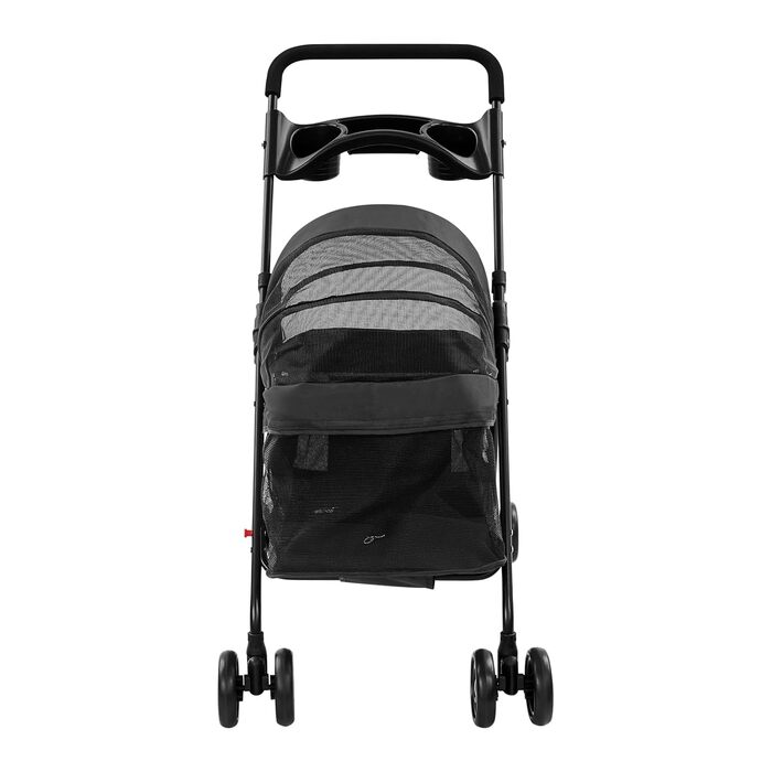 Складаний візок для собак до 18 кг, бугі для маленьких собак та котів (чорний) з гальмом