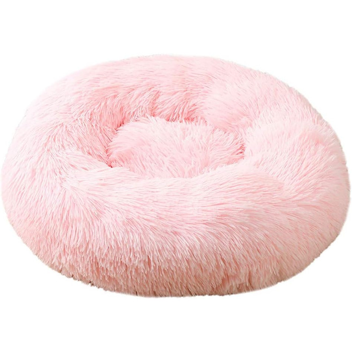 Кругла лежанка для собак Chickwin, м'яка плюшева, ковзаюча база, також підходить для котів, розмір та колір обираються (світло-рожевий, 80 см)