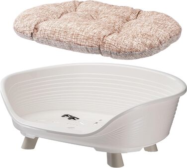Підвищене ліжко для собак та котів Ferplast Throne з бавовняним матрацом, білий, 61,5 x 45 x 26 см