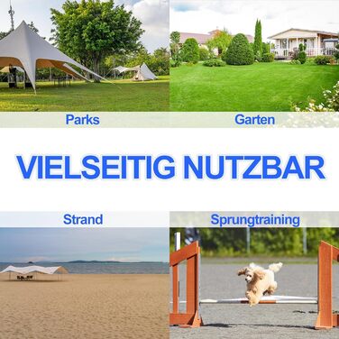 Набір для аджиліті для собак ORHEYA: 4 переносні бар'єри, регульована висота, 104x70x101 см, білий (блакитний)