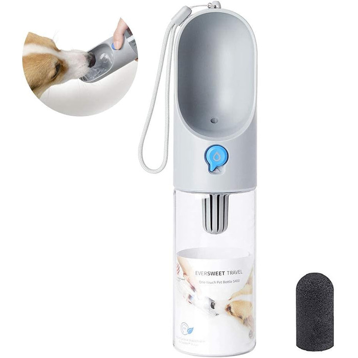 PETKIT Eversweet - Поїлка для собак 400мл, сіра, з PET матеріалу, для прогулянок
