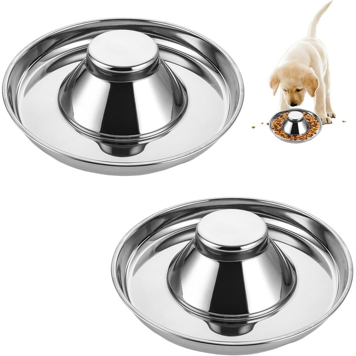 Набір з 3 мисок для собак та котів з нержавіючої сталі, 30 см, для маленьких собак та котів