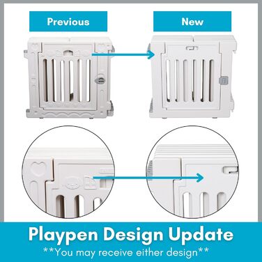 Laufstall для тварин Birdrock Home з дверцятами | 12 панелей | Міцний пластик | Безпечний для цуценят | Білий