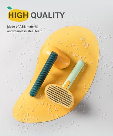 Щітка для собак та котів Mango, самоочисна, форма манго, зелена