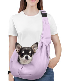 Pawaboo переносна сумка для собак і котів, для подорожей та прогулянок, до 5.4 кг, квітковий принт + чорний (світло-фіолетовий)