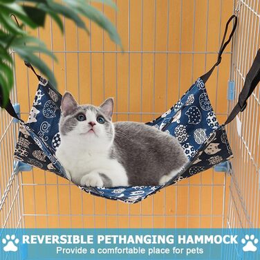 Гніздо-гамак для котів MiOYOOW: зручне та дихаюче ліжко для маленьких тварин з 4 металевими гачками