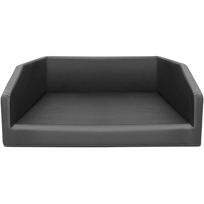 Преміум лежанка для собак Mayaadi-Home XL, 110x90x38 см | Лежанка в авто для собак з захисною ковдрою | Лежанка в багажник з штучної шкіри | Чорно-темно-сірий колір