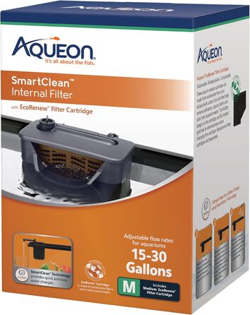 Внутрішній фільтр для акваріума Aqueon QuietFlow з технологією SmartClean, середній розмір