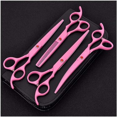 Професійна ножиця для собак, вигнута, рожева - ножиці для грумінгу