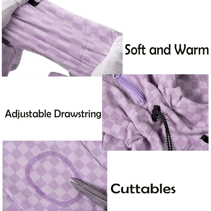 Теплий зимовий одяг для собак: флісовий теплий костюм, піжама, оверсайз, роллю, для маленьких та середніх собак, колір фіолетовий, розмір L