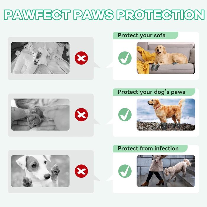 Водонепроникні чоботи для собак - захист від спеки та ковзання, сірий колір, розмір 8 (ширина 7,6 см)