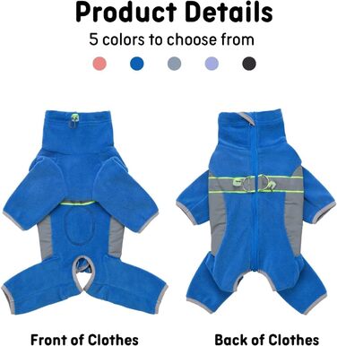 Теплий зимовий пуховик для собак BT Bär, блакитний, розмір S, з кільцем D, регульований, з блискавкою