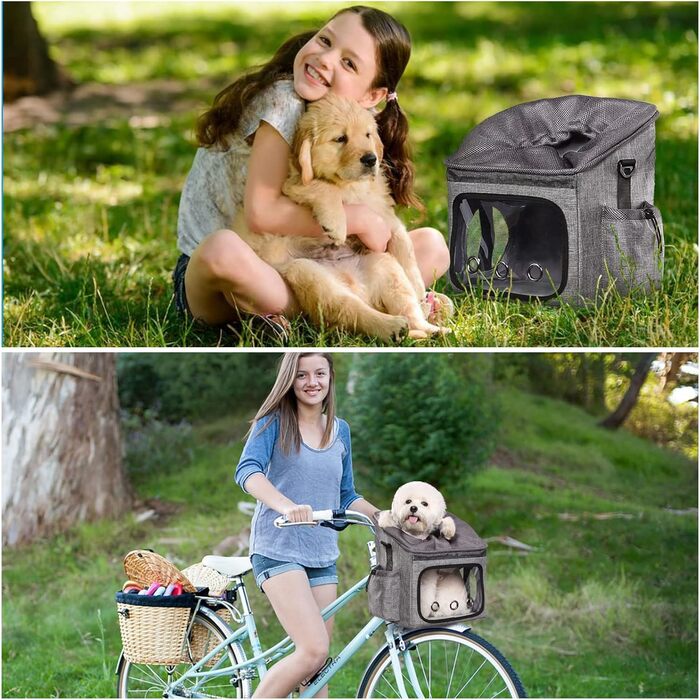 Велосипедний кошик-сумка для собак Ownpets, переноска для домашніх тварин, автокрісло з ременем безпеки, регульований плечовий ремінь, дихаючий матеріал