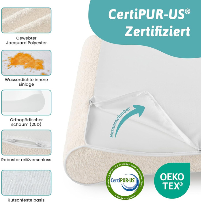 Лежанка для собак, 90x60x13 см, з високим бортиком - ортопедичний лежак для собак з корисного, водовідштовхувального та неслизького матеріалу у формі човна, підходить для собак до 29 кг, бежевий колір, розмір M