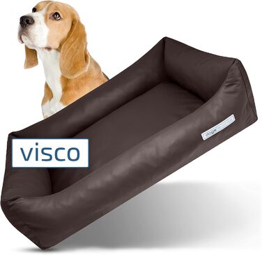 Крісло-ліжко для собак з віско-матрацом, миється - преміум якість, розмір L - 115 x 85 см (M: 100 x 75 см, мокко)