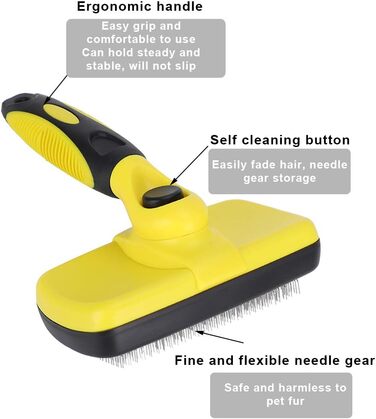 Щітка для собак самоочисна, для котів, видалення шерсті, швидке очищення, для довгої та короткої шерсті