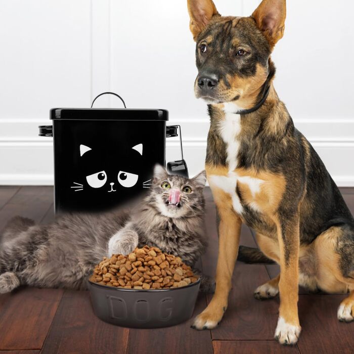 Контейнери для зберігання корму для тварин Ipetboom, метал, корм для котів та ласощі, набір контейнерів з лопаткою, герметичні ємності для корму собак та котів, контейнери для зберігання корму для домашніх тварин
