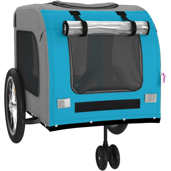 Фармінгери Gecheer для собак: чорний причіп з оксфордської тканини та металу. Вантажний причіп для велосипеда, транспортний причіп / 93859 (63 x 121 x 65 см, блакитний)