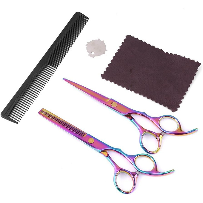 Набір професійних ножиць для грумінгу собак з безпечними закругленими кінцями, набір ножиць для шерсті, грумінг-ножиці з нержавіючої сталі для собак (кольорові)