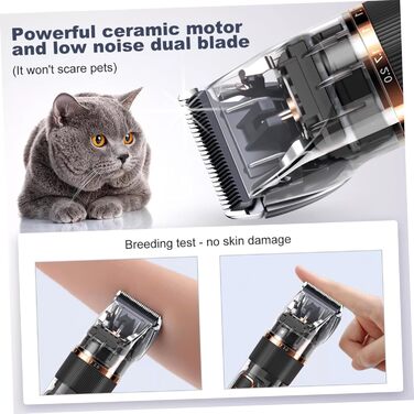 HEMOTON Набір для стрижки тварин: бездротова машинка для собак та котів з LCD-дисплеєм, тиха, миється, акумуляторна