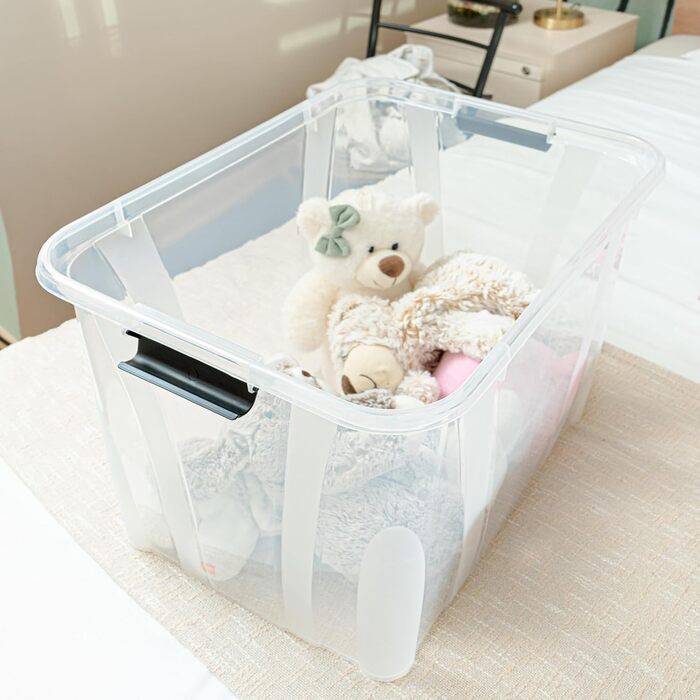 Ящик для зберігання Konzept з кришкою, 55L, BPA-free, міцні затискачі