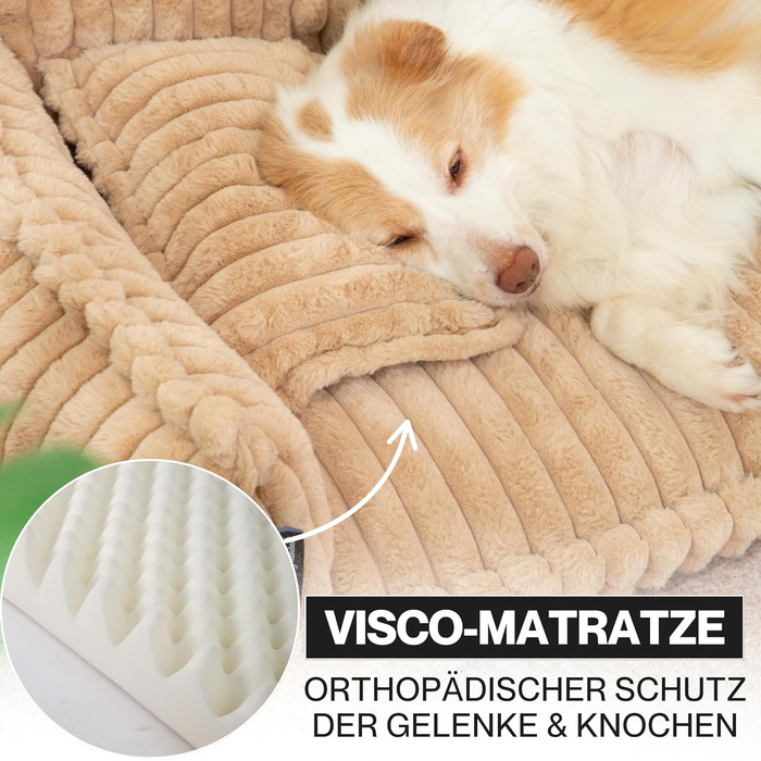 Диванчик для домашніх тварин Noviclass® Chaffar: ортопедичний диван для котів та собак, сучасний стиль, матеріал - Cord, розміри (Верблюжий, XXL (140см))