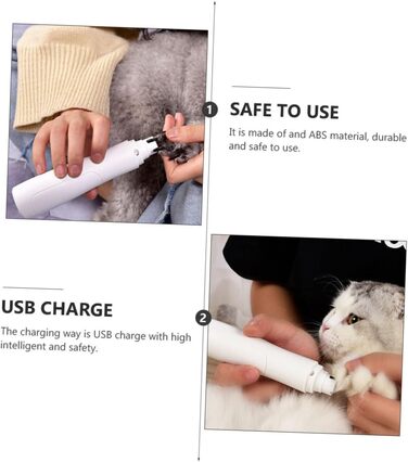 Електричний триммер для нігтів Milisten для собак та котів - тихий та безпечний, USB-зарядка