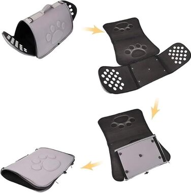 М'яка переноска для тварин сірого кольору, з регульованим плечовим ременем. Ідеальна для котів, відвідування ветеринара, подорожей, кемпінгу та активного відпочинку. Розмір M