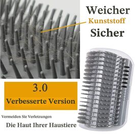 М'яка щітка для котів з масажною куточком, самостійний грумінг, 4 шт. (сірий)