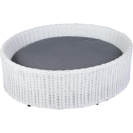 Крісло-ліжко для собак Greemotion з білого поліротангу з подушкою, 85 x 25 x 75 см