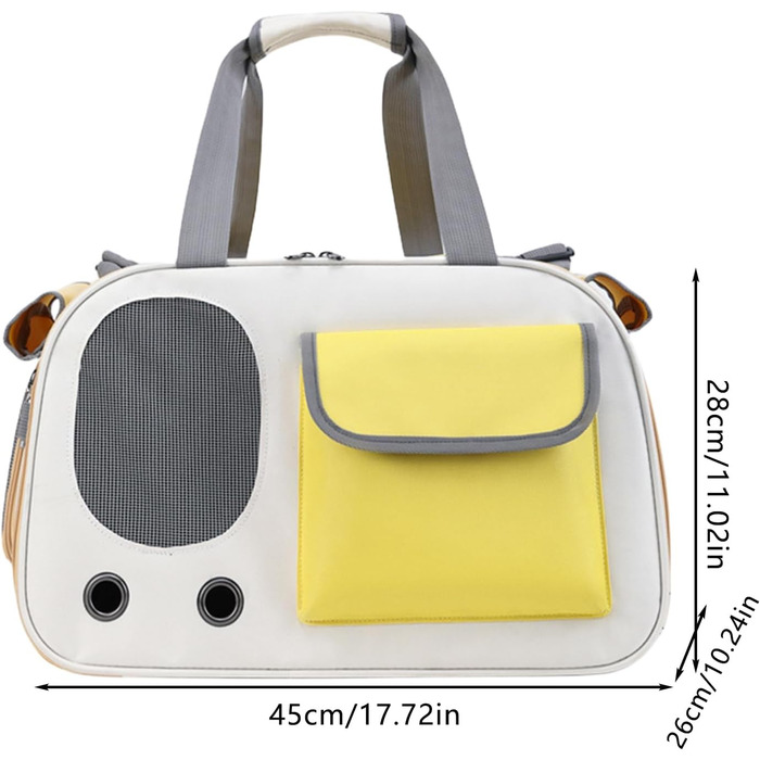 Портативна переноска для тварин - складана сумка для котів та маленьких собак, легка переносна сумка | Міцна переноска для домашніх тварин з вентиляційною сіткою для безпечних подорожей з цуценятами або в дорозі, зелений (жовтий) колір