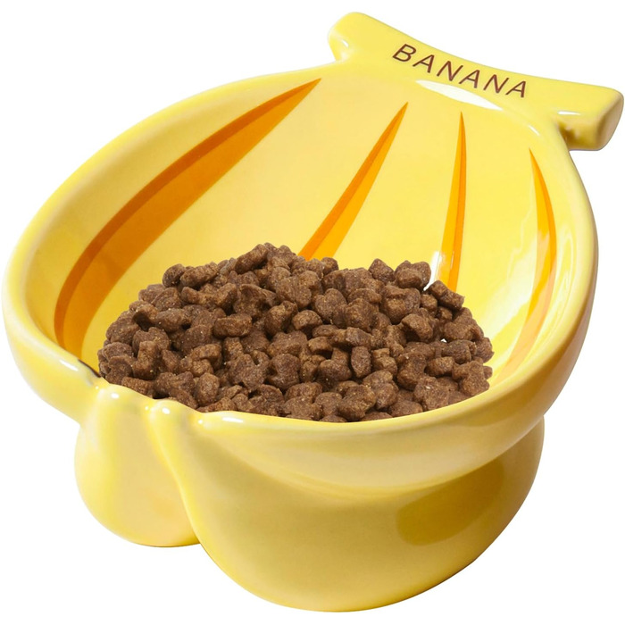 Котлован для котів TIGOADT, керамічний, піднятий, рожевий, з дизайном банана