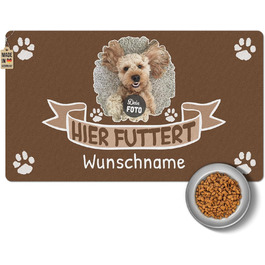 Персоналізована килимок для годування собак та котів з фото та ім'ям - PR Print, 60 x 35 см, миючий, неслизький