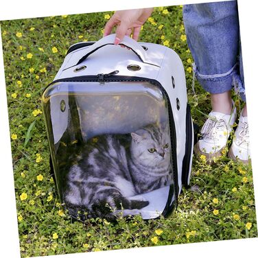 CIYODO Транспортна сумка для домашніх тварин: складана, прозора, з міцного PC та дихаючого Оксфорду. Підходить для собак та котів.