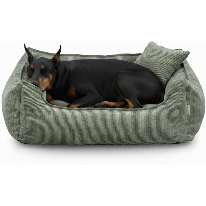 Gutekissen® Hundebett Lucky – М'яке собаче ліжко для маленьких та великих собак – Практичне лежанка для домашніх тварин з поліуретановою начинкою та знімним чохлом (Зелений, XL - 100x75)