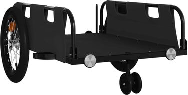 Дитячий/Транспортний причіп для собак, велосипедний причіп, чорний, з оксфордської тканини та металу, для щоденного транспортування, легко збирається