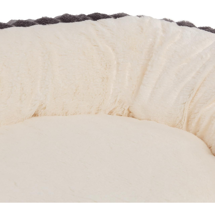 Корзина для собак Wallace & Jones Cameron, середнього розміру, овальна, пухнаста, антиковзаюча, антрацит-бежева, розмір M, 75 x 55 x 20 см