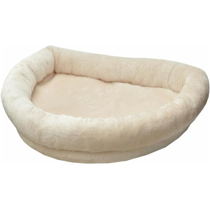 Підвіконна лежанка для котів Nanook Top, велика, з плюшевим бортиком, 60x45x10 см, бежева