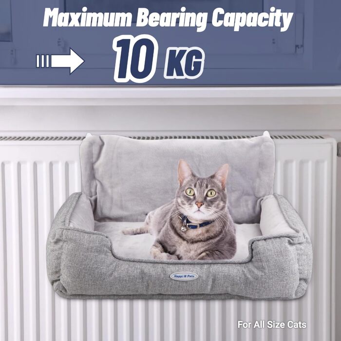 Килимок-гамак для котів на батарею Happi N Pets, сірий, 65 x 36 x 27 см