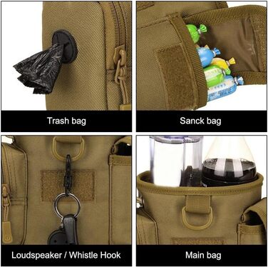 Сумка для тренування собак DONGKER, водонепроникна, з 2 кишенями, бежева