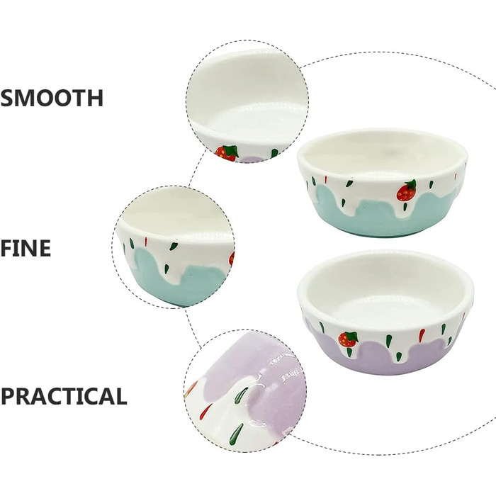 Миски для хом'яків Balacoo, круглі, керамічні, 2 шт. - для дрібних тварин, кроликів, мишей, морських свинок, їжаків, фіолетовий/блакитний