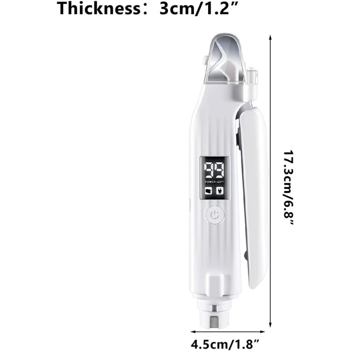 Електричний триммер для когтів тварин MiOYOOW з LED-підсвічуванням, акумуляторний, для котів та інших порід