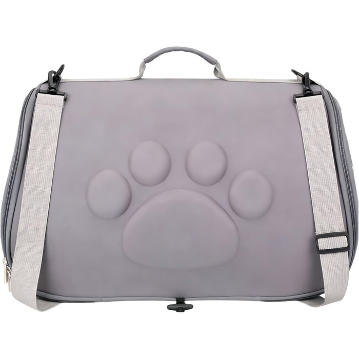 Транспортувальна сумка для котів з плечовим ременем - портативна для кошенят у подорожах | Для поїздок, піших прогулянок, літака, кемпінгу, щоденних поїздок, візитів до ветеринара, міста та подорожей з рюкзаком (Сірий, M)