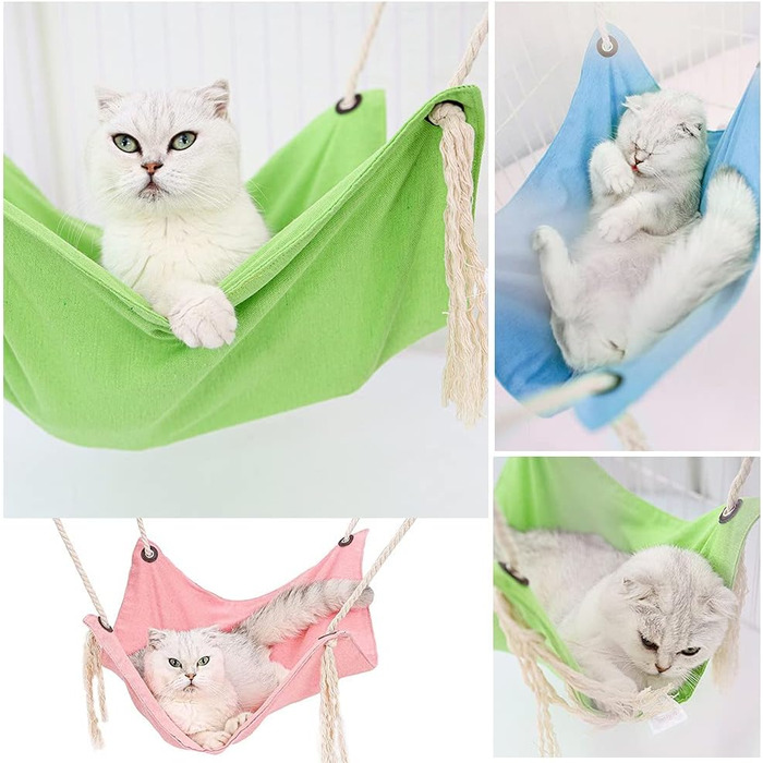 Гамак для кота, лежанка-переноска, гамак-ліжко для котів, тхорів, щурів, кроликів, маленьких собак та інших домашніх тварин. Розмір 47x47 см (зелений)