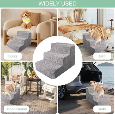 Сходинки для собак та котів: 3 сходинки, сірі, для літніх та поранених тварин