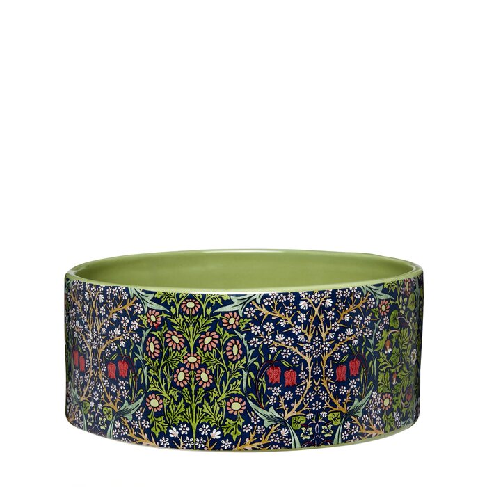 Миска для собак William Morris At Home, керамічна, повільна годівниця, запобігає розливанню, для миття в посудомийній машині, миска для води, чудовий подарунок для дому та любителів собак, розмір: 18,5 x 7,7 см