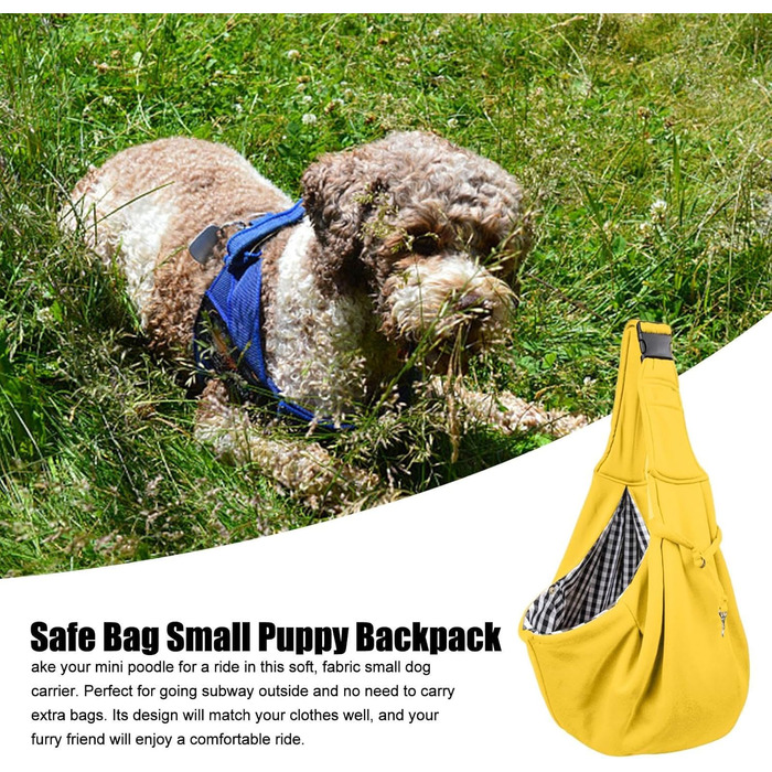 Сумка-переноска для собак маленьких порід | Сумка на плече для тварин з регульованим ремінцем – двостороння для маленьких собак для подорожей, прогулянок на відкритому повітрі, жовта