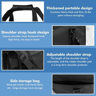 Транспортна переноска для котів та собак WANDGU: складана переноска з мискою для води, 42 x 27 x 28 см